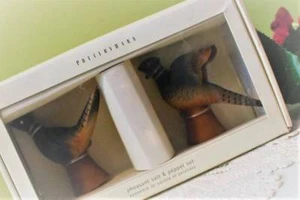 Juego de coctelera de sal y pimienta faisán cerámica granero nuevo en caja de 3 pulgadas - Imagen 1 de 1