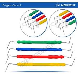 Juego de 4 instrumentos enchufes restauradores dentales de doble extremo - Imagen 1 de 5