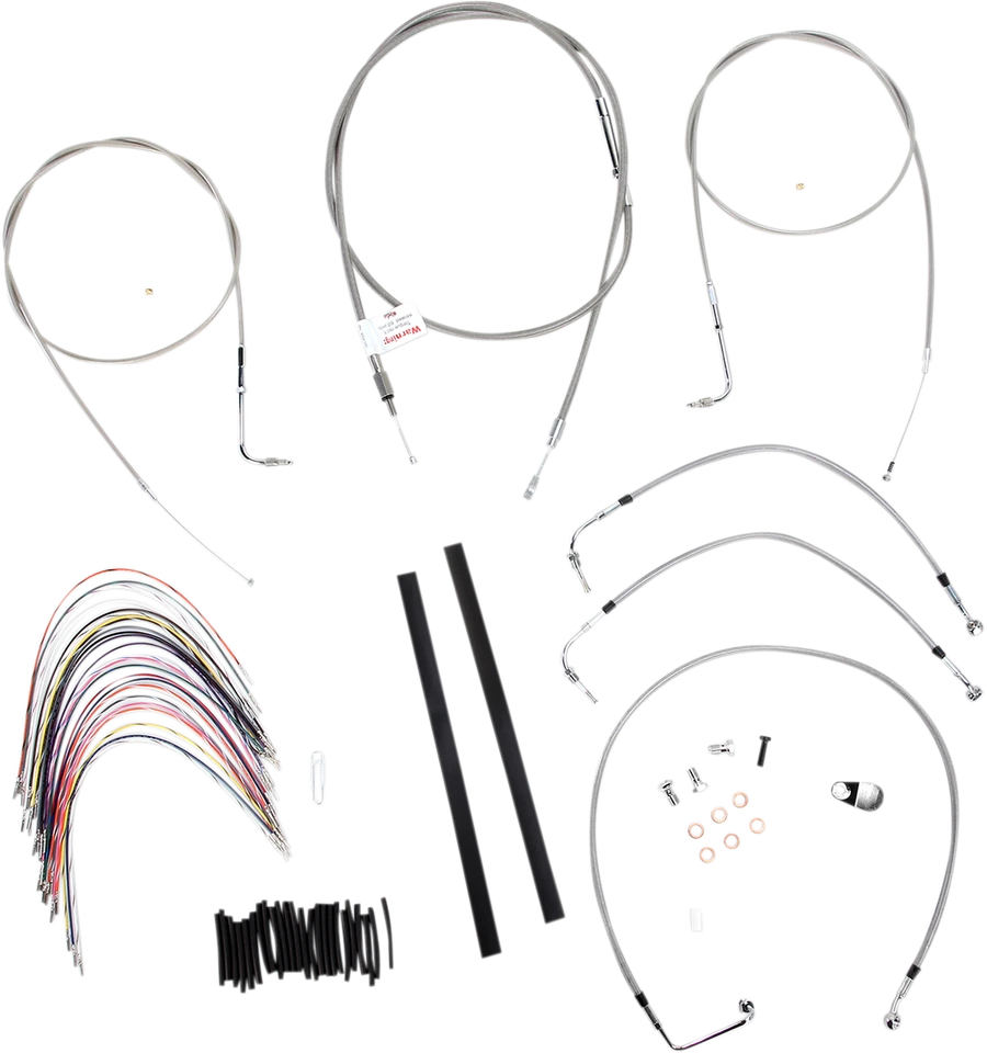 Burly Brand Braided Stainless Cable/Brake Line Kit - 18" Ape Hanger B30-1078 - Изображение 1 из 1