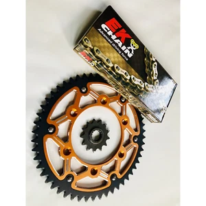 KIT TRASMISSIONE CORONA BIMETALLO CATENA O-RING 14-52 KTM EXC F 520 2000 - 2002 - Foto 1 di 1