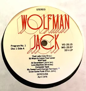 4/76 #58 WOLFMAN JACK RADIO SHOW: JANIS IAN, NAZARETH,EAGLES, JETHRO TULL,O'JAYS - Picture 1 of 4