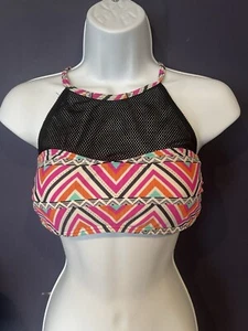 Malibu Dream Girl Aztec  Bikini Top Size M Mesh Swim Suit Top - Picture 1 of 4