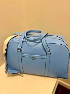 Michael Kors XL Bolsa de Lona Bolsa de Equipaje Azul MK Firma para Viaje Viaje Escapada Foto 1 de 4