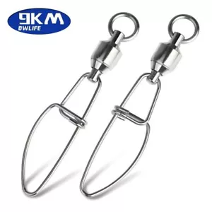 20Pcs~100Pcs Fishing Ball Bearing Swivels Rolling with Interlock Cross Lock Snap - Picture 1 of 17