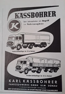 Kässbohrer, Ulm,Dortmund, Hamburg, Setra orig. Printwerbung aus 1954 - Bild 1 von 1