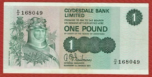 CLYDESDALE BANK LIMITED 1. 3. 1971 1 £ Pick #204a SC-318a XF/AU - Bild 1 von 2