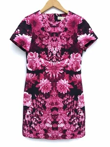 MICHAEL Michael Kors Womens Hot Pink Kew Garden Floral Stretch Sheath Dress 4 - Picture 1 of 8