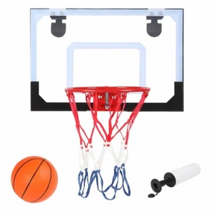 Kid Mini Wall Mount Clear Basketball Hoop Backboard with Basketball and Pump US - Picture 1 of 12