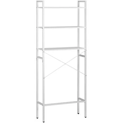 Estante de almacenamiento de 3 niveles sobre el inodoro estantes de baño con pies ajustables blanco Foto 1 de 4