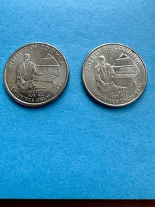 2009 P&D US District Of Columbia US Territories Quarters (2) Coins Circ. L153 - Picture 1 of 6
