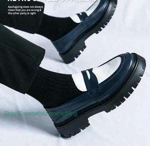 Scarpe uomo eleganti in pelle mocassini slip on punta tonda casual scarpe formali - Foto 1 di 15