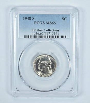 1948-S Jefferson Nickel Boston Collection MS65 PCGS Blue Label *7266 - Image 1 of 4