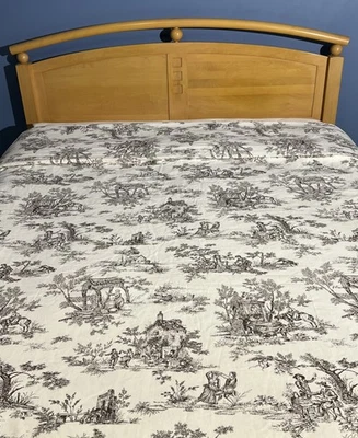 Country Curtains French Country Toile Duvet Cover Queen Taupe/Ivory All Cotton - Image 1 of 4