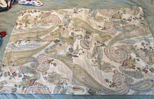 2 RALPH LAUREN PAISLEY STANDARD PILLOW SHAMS IVORY BLUE CORAL TAN - Picture 1 of 7