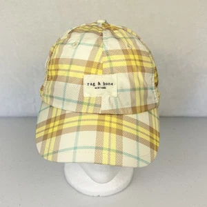 Rag & Bone Baseball Mütze Kappe Unisex Addison gelb kariert Einheitsgröße Neu mit Etikett - Bild 1 von 13