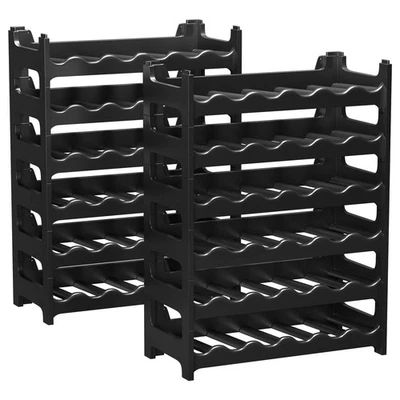 ARTECSIS Cantinetta Portabottiglie in Plastica Modulare 72 Bottiglie Nero - Immagine 1 di 4