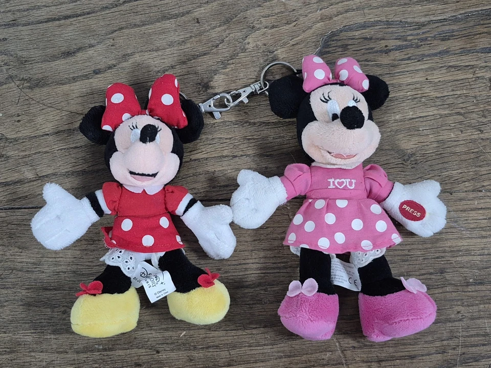 Lot De 2 Peluche Porte-clé Minnie Disney - Photo 1/4