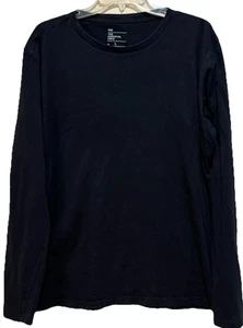 Camisa GAP de Colección Para Hombres Grande Essential Crew Negra Manga Larga Algodón Camiseta Informal - Imagen 1 de 12