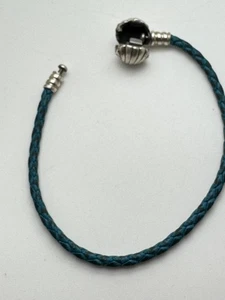 Original Pandora Muschel Lederarmband Türkis Silber Armband  17,5cm Nr.5g- - Bild 1 von 3