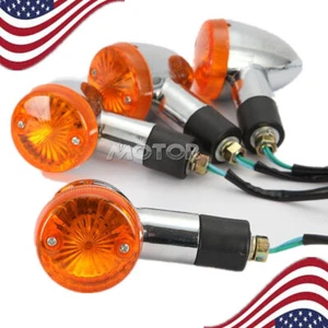 4x Chrome Amber Turn Signal Light For Kawasaki EN Vulcan 450 500 LTD - Bild 1 von 5