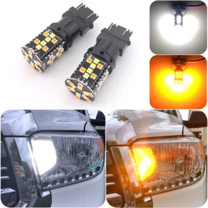 2x No Hyper Flash 3157 4114 Switchback LED Front Turn Signal Parking Light Bulbs - Picture 1 of 16
