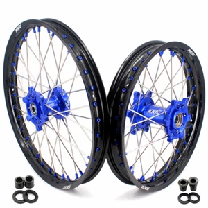 KKE 21/18 Wheels Rims Fit Suzuki DRZ400SM DRZ400S 2000-2024 DRZ400E 400 CNC Blue - Picture 1 of 14