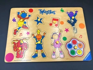 Rompecabezas clasificador de forma de madera con clavijas 1998 juguete vintage para niños Ravensburger Tweenies - Imagen 1 de 3