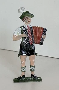1142/24 Alte Zinnfigur Bayer Tracht Akkordeon Anhänger Zinnanhänger - Picture 1 of 3