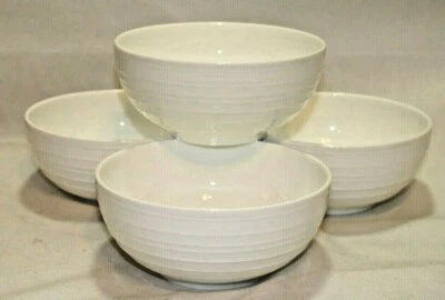 Mikasa Ciara White Bone China 6" Soup / Cereal Bowls Set of Four New