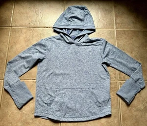 Athleta Girl light hoodie sweatshirt top blue heather size S/7 EUC - Picture 1 of 2