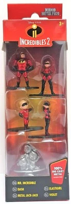 Incredibles 2 Disney 5 Pack Nano Metalfigs 1.5" Die-Cast Jada - image 1 of 4