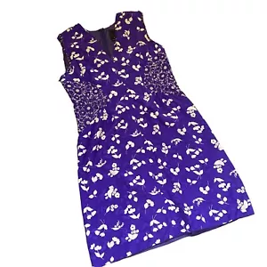 Anna Sui lila & creme Blumendruck Seidenkleid Etuikleid ärmellos Damen Carrie - Bild 1 von 12