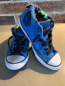 Converse Chuck Taylor All Star Sneakers Junior US 5 Blue Colorful Accents Kicks - Picture 1 of 12