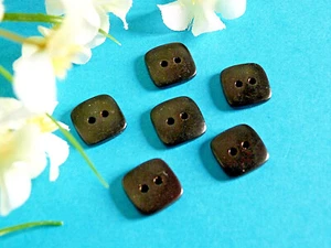613B Beautiful Classic Buttons "Black Coffee" Set of 6 Vintage Buttons - Picture 1 of 1
