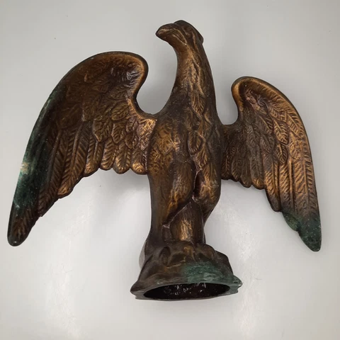 Antique Bronze Eagle Flag Pole Topper Finial Patriotic USA Cover