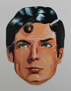 Máscara de cartón CHRISTOPHER REEVE SUPERMAN años 70 artículo vintage español muy raro - Imagen 1 de 6