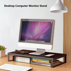 Desktop Computer Monitor Stand Desktop PC Laptop Screen Elevated Riser Organizer - Picture 1 of 25