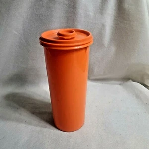Vintage TUPPERWARE Orange Tall Round Cannister #262-3 w Lid & Pour Spout 32 oz. - Picture 1 of 6