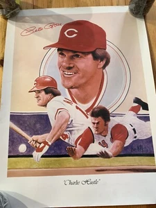 Pete Rose signed 18x24 print Cincinnati Reds - Picture 1 of 5