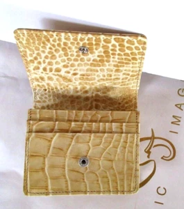 Klapp Geldbörse Ausweisfenster Kartenetui Geldbeutel Clip Leder Krokoprägung - Bild 1 von 10