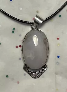 Pink Opal 925 Silver Plated Gemstone Handmade Pendant + Fashion Earrings - Picture 1 of 11