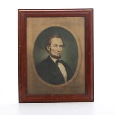SALE!  Antique 18x22 Framed Abraham Lincoln Hand-Colored Lithographic Portrait