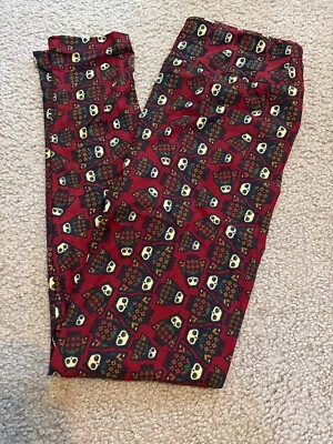 LuLaRoe Rojo Marrón Azul Búho Leñoso Difícil de Encontrar Raro Pájaros Volando OS Leggings Nuevo #501 Nuevo con Etiquetas Foto 1 de 3