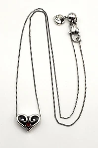 NWOT Brighton Alcazar Heart Red Crystal Sliding Necklace - Picture 1 of 8