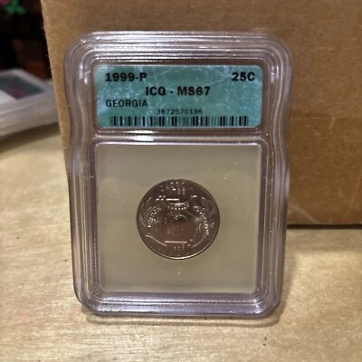 (A)**1999-P ICG MS 67 Georgia / Washington State Clad Quarter ** - Image 1 of 2