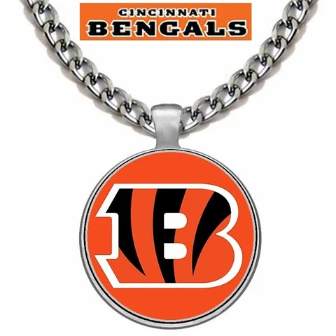 Cincinnati Bengals Mens Womens 24" Stainless Steel Chain Pendant Necklace D5 Cover