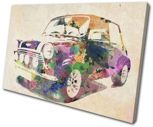 Abstraktes Auto Mini Cooper Transport EINZELNE LEINWAND WANDBILD Bild Druck - Bild 1 von 1