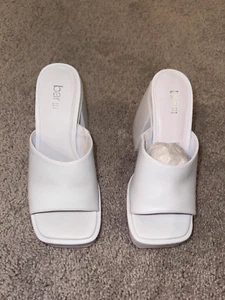 Bar III Womens Nessa Platform Dress S White Smooth 7M - Picture 1 of 4