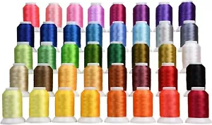 40 Color Spools Premium Polyester Embroidery Thread Set Compatible with Brother - Picture 1 of 5