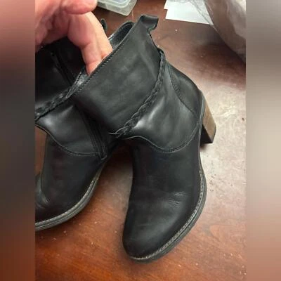 Valencia Bota Chukka al Tobillo Cuero Negro con Cuerda Rodeo Western 37 Mujer’s 7 Foto 1 de 4